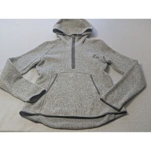 Lululemon Fleece And Thank You Hoodie Pullover Women's Size 4 Grey Half Zip